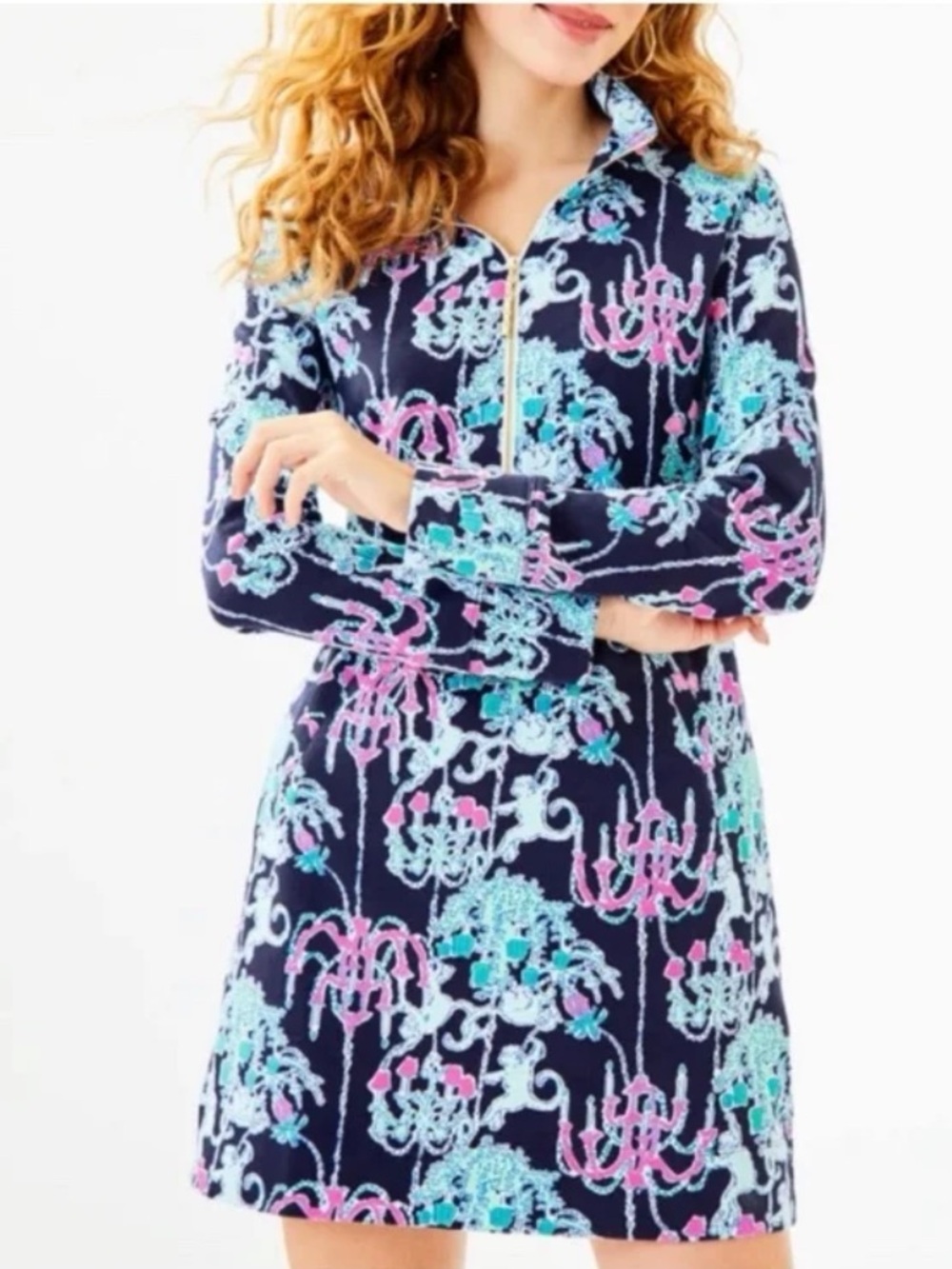 🎋Mini LILLY PULITZER POP UP MONKEY TROUBLE UPF50 SKIPPER DRESS Women’s Sz XXS 🎋